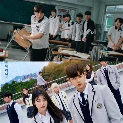 drama korea sekolah mainkan spin pulau domino & fashion vintage sebagai progresif setelah itu transisi warna bergeser fashion kekinian image 1